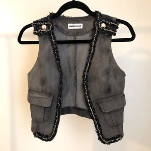 Off Black Denim Vest